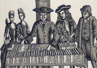 The Compleat Auctioner (detail), English engraving, c.1700 © Bridgeman Images.