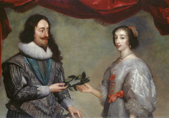 Charles I and Henrietta Maria, by Daniel Mytens, c.1630-32.