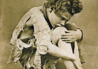 A Dr Barnardo’s child  in the organisation’s earliest known publicity photo, c.1870.