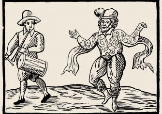 Elizabethan clown Will Kemp dancing a jig from London to Norwich, 1600.