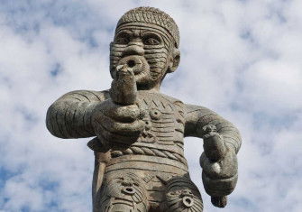 Monument  to Coffij, leader of the Berbice slave rebellion, Square of the Revolution, Georgetown, Guyana.