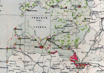 Alexander Rittikh’s map of the Baltic provinces by confession, 1873.