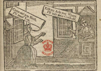 scene from The New Art and Mystery  of Gossiping, Being a Genuine Account of All the Women’s Clubs in and  about the City  and Suburbs of London, c.1760.