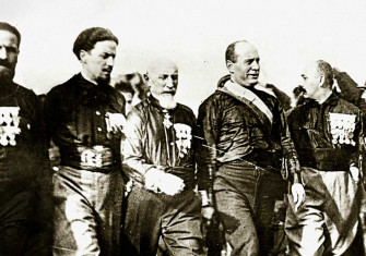 Benito Mussolini leading the March on Rome, October 1922. 