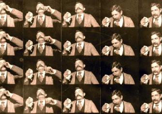 Fred Ott’s Sneeze,  an early kinetoscopic film produced by the Edison Manufacturing Company, 1894.