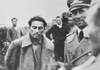 Yakov Dzhugashvili following his capture, on a German airfield, 1941.