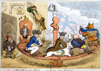 A Block for the Wigs, by the caricaturist James Gillray, 1783.
