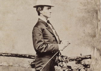 Promotional photograph of Edward Payson Weston, New York, c.1860. Transcendental Graphics/Getty Images