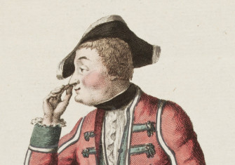 A man taking snuff, c.1790.