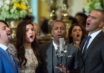 Cast members perform musical selections from the Broadway musical "Hamilton" in the East Room of the White House, March 14, 2016. Official White House photo by Amanda Lucidon. Public Domain.