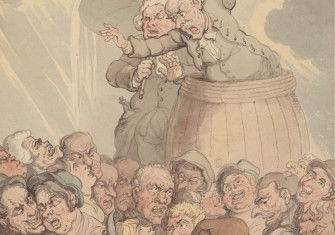 ‘A Tub Thumper’, by Thomas Rowlandson, c. 1817-1820. Yale Center for British Art, Paul Mellon Collection. Public Domain.