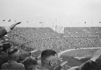 Crowds at the 1936 Summer Olympics. Two years later the Berlin Olympic Stadium was host to the England-Germany football game. Finnish Heritage Agency (CC BY 4.0).