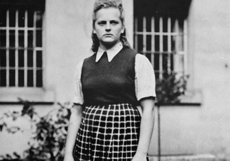Close-up of Irma Grese, known as ‘The Bitch of Belsen’, an SS guard in Auschwitz-Birkenau, Ravensbrueck, and Bergen-Belsen concentration camps. United States Holocaust Memorial Museum, courtesy of Hadassah Bimko Rosensaft.