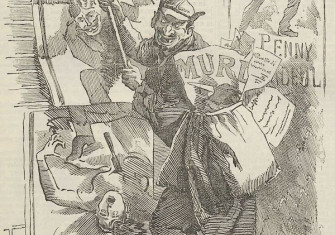 ’Horrible London: or, the pandemonium of posters‘ from Punch, 1888. Universitätsbibliothek Heidelberg. Public Domain.