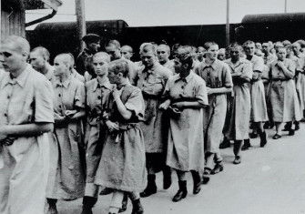 ‘Assignment to Slave Labour’, Auschwitz, Poland, c.1940. US Holocaust Memorial Museum.