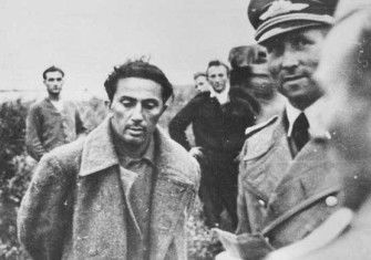 Joseph Stalin’s son, Yakov Dzhugashvili, following his capture, on a German airfield, 1941. Alamy.