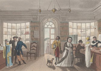 The Library, by Thomas Rowlandson after James Green, 1813. Metropolitan Museum of Art. Public Domain.