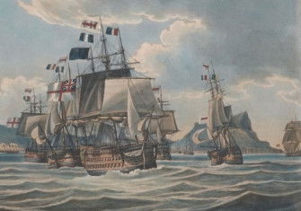 ’Saumerez' Action off Algeciras and Gibraltar, 6th and 12th July 1801‘, by Joseph Constantine Stadler after Jaheel Brenton, 1802. Yale Center for British Art, Paul Mellon Collection. Public Domain.