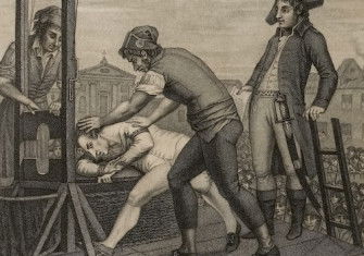 Maximilien Robespierre on the scaffold, 28 July 1794, c. 1799. Musée Carnavalet, Histoire de Paris. Public Domain.