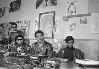 Black Panthers press conference, 21 January 1969. University of California, Los Angeles. Library. Department of Special Collections. Public Domain.