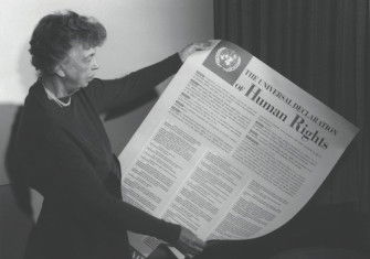 Eleanor Roosevelt and the UN Declaration of Human Rights, 1949. FDR Presidential Library/NARA.