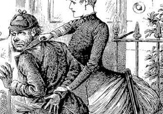  The policewoman of the future as imagined by Harry Furniss, Judy Magazine, 5 August 1885. Public Domain.