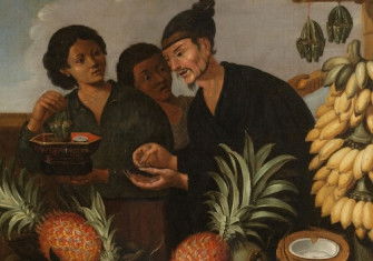 ‘A Market Stall in Batavia’, attributed to Andries Beeckman, c. 1640-66. Rijksmuseum. Public Domain. 