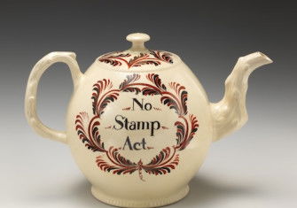 Teapot protesting the Stamp Act, c. 1766-75. Metropolitan Museum of Art. Public Domain.