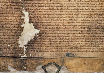 Copy of the 1225 Magna Carta. Bridgeman Images.