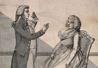 A hypnotist using the ‘animal magnetism’ method, engraving after Daniel Dodd, 1802. Wellcome Collection. Public Domain.