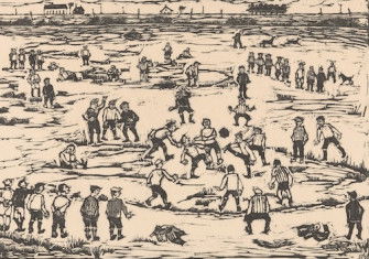 Football players, print by Hank Henriët, 1926. RIjksmuseum. Public Domain.