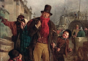 An Irish Emigrant Landing at Liverpool, by Erskine Nicol, 1871. National Galleries of Scotland/Bridgeman Images.