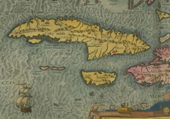 A map of Hispaniola, Cuba and Western Mexico, by Abraham Ortelius. 1598. John Carter Brown Liberary at Brown University. Public Domain.