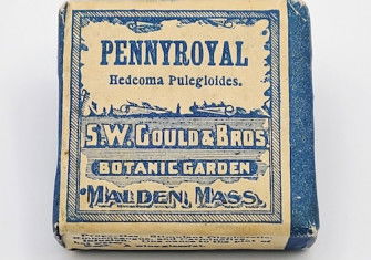 A packet of pennyroyal leaves used to induce abortion, c. 1900. OHSU Library. Public Domain.