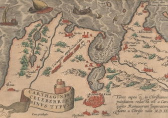 Map of Tunis by Abraham Ortelius, late 16th century. National Library of Israel. Public Domain.