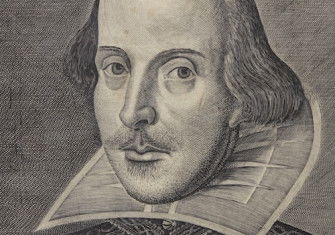 Portrait of William Shakespeare from the title page of the First Folio, 1623. Beinecke Library, Yale University. Public Domain.