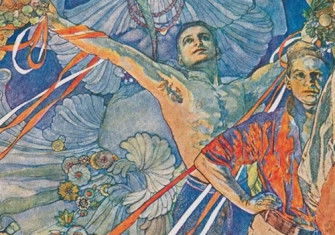 A poster for the VIII Sokol Festival Prague, Alphonese Mucha, 1925. Museum of Fine Arts, Boston. Public Domain.