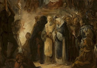 A scene from the Inquisition, Mikołaj Aleksiejewicz Łomtiew, c.19th century. Muzeum Narodowe w Warszawa. Public Domain..