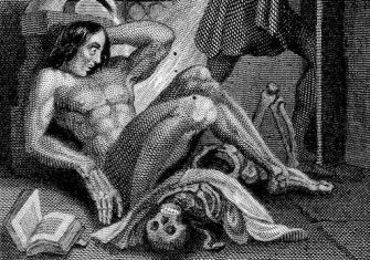 Detail from the Frontispiece to the first edition of Frankenstein, 1831. Wellcome Collection. Public Domain.