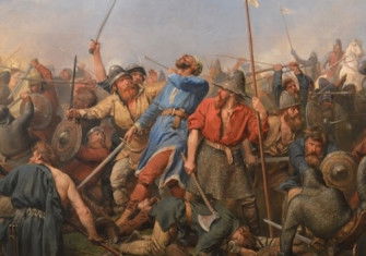 The Battle of Stamford Bridge, by Peter Nicolai Arbo, 1870. Nordnorsk Kunstmuseum. Public Domain.