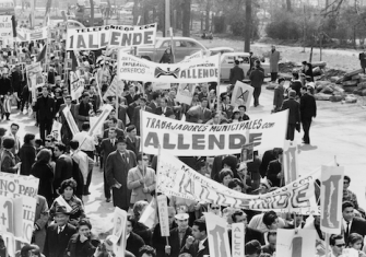 A demonstration in Santiago supporting the election of Salvador Allende, 5 September 1964. Library of Congress. Public Domain.
