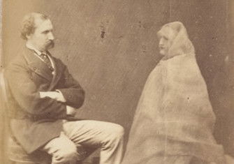 Plates from an album of spirit photographs, attributed to Frederick Hudson, 1872. Metropolitan Museum of Art. Public Domain.