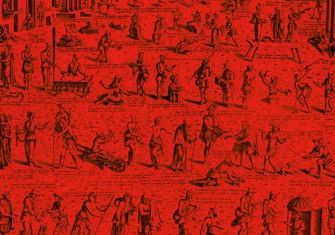 ‘The Deceits of the World’, by Cristofano Bertelli, c.1558-62. The pilgrim, with his staff over his shoulder, is captioned ‘He who pretends to come from Galicia’. Rijksmuseum. Public Domain.