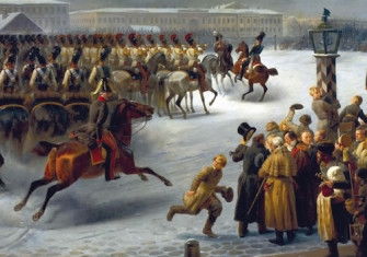 Life Guards Horse Regiment during the Uprising of December 14, 1825, Senate Square St Petersburg, by Georg Wilhelm Timm, 19th century. Hermitage Museum, St Petersburg.