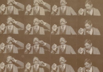 Fred Ott’s Sneeze, an early kinetoscopic film produced by the Edison Manufacturing Company, 1894. Library of Congress. Public Domain.
