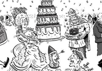 History Today’s 75th Anniversary cartoon by Rob Murray