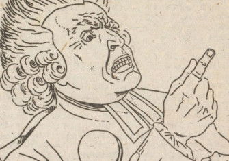 An angry schoolmaster, Pieter van Woensel, 1792. RIjksmuseum. Public Domain.