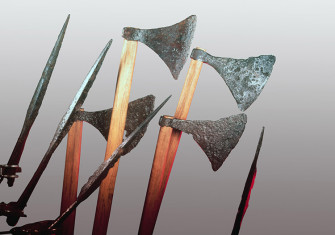 Viking iron axes and lances found near London Bridge, 1920s. Ⓒ Museum of London/Bridgeman Images.