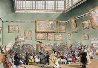 Christie's Auction Rooms, from 'The Microcosm of London', published by Rudolph Ackermann, 1808.