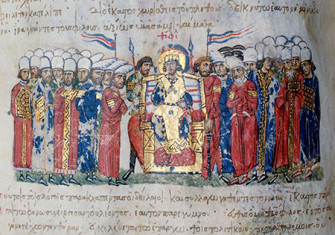 Theophilus makes a proclamation, the Scylitzes Chronicle, 11th century.